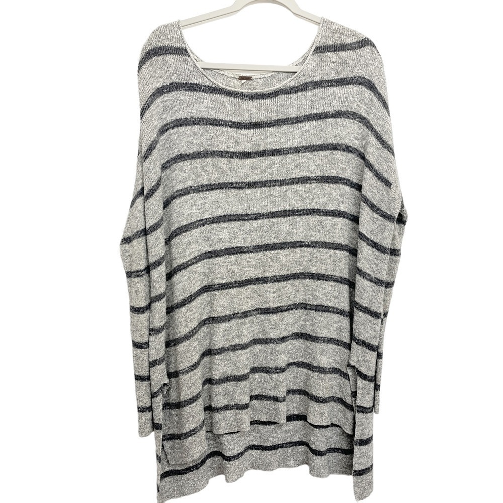 Free People Medium Boatneck Tunic Sweater Oversize Slouchy Cotton Blend